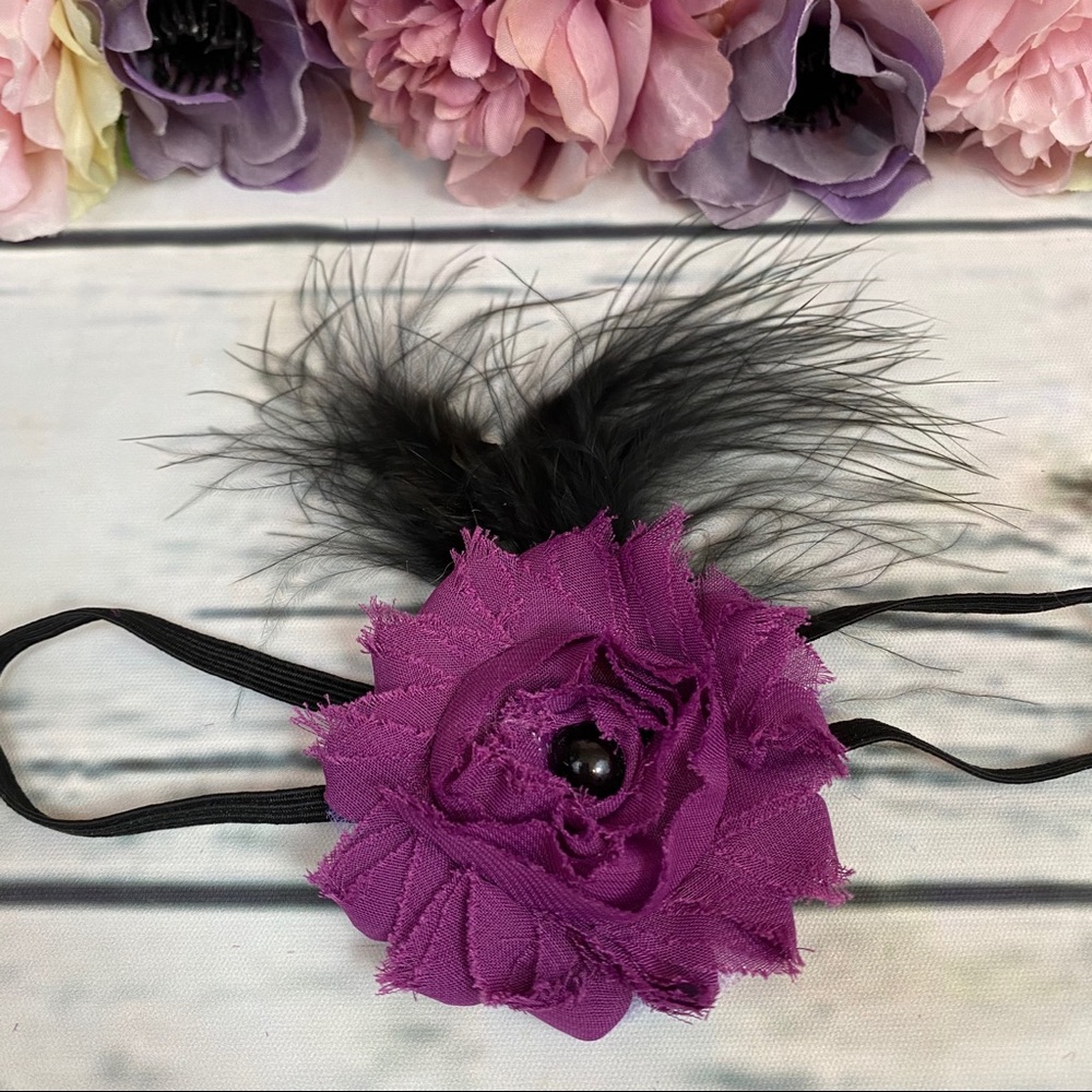 Newborn Baby Purple Tutu and Headband Photography Prop - Picture 6 of 8